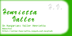 henrietta valler business card